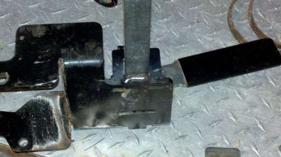 Clamp upside down, welding a tab
