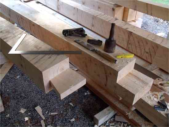 First Joint for Shed
The first joint cut for my shed--dovetail in tie beam.

