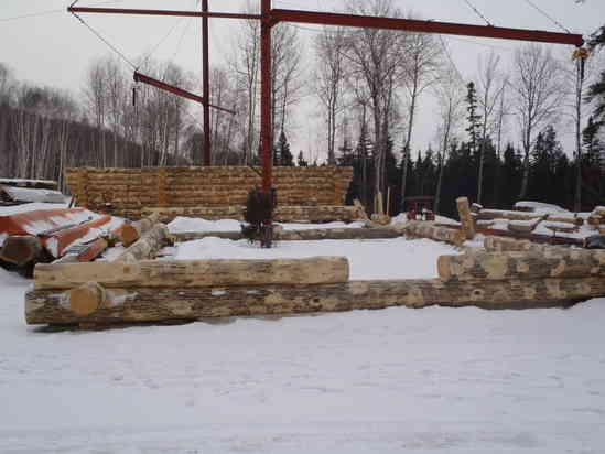 Log building yard
