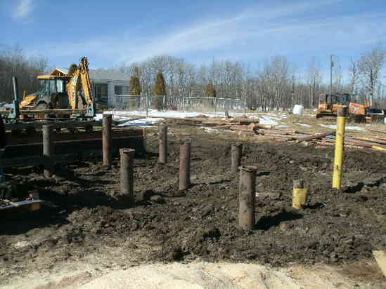 Mill foundation
pushed in pilings for the skidway
