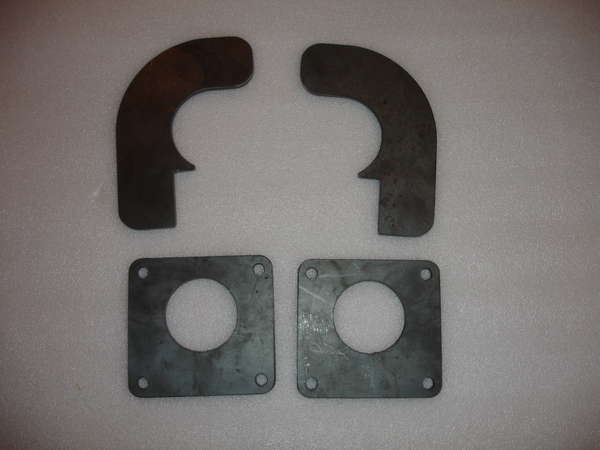 Plasma cut front stops and rear bumper brackets.
