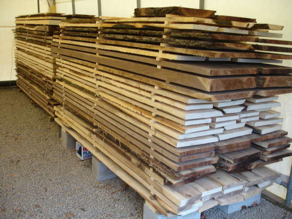 My first 2 stacks of lumber.
