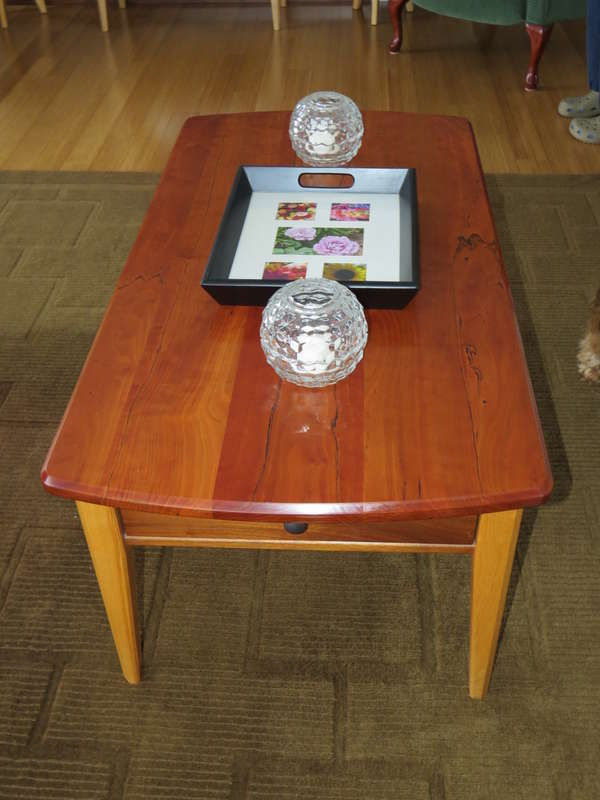 Coffee table built 1 year ago. Cherry top aged.
