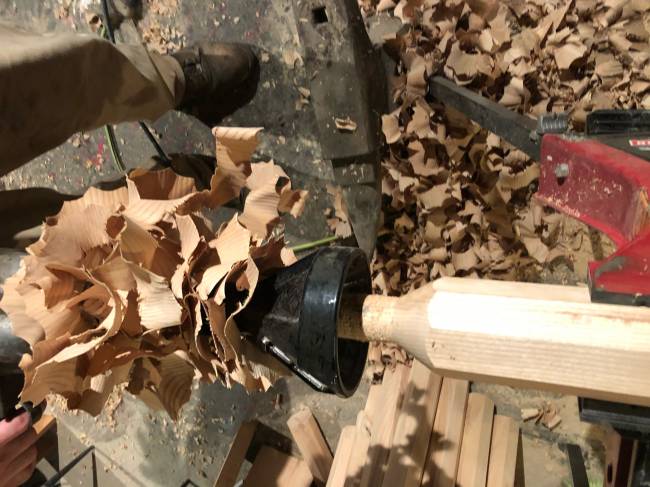 Lumber jack tenon cutter 
Cutting ash 3x3 bench legs 12/9/2020

